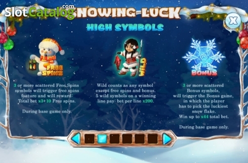 Ekran5. Snowing Luck Christmas Edition yuvası