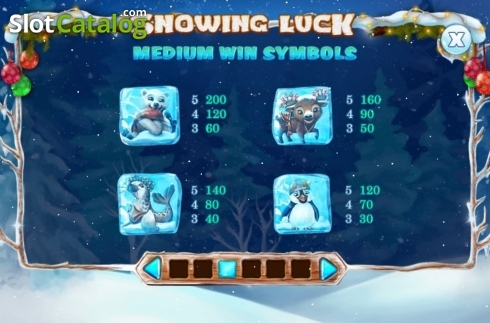 Paytable. Snowing Luck Christmas Edition slot