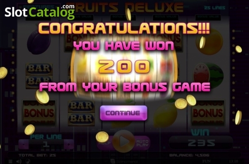Win Screen. Fruits Deluxe (Spinomenal) slot