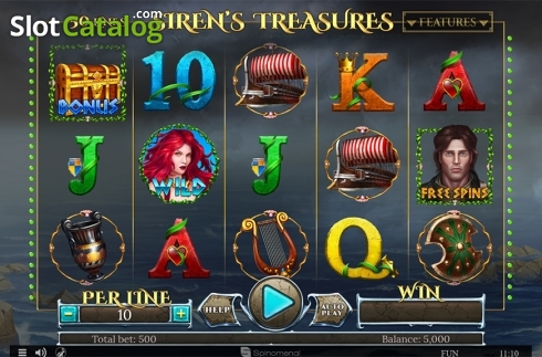 画面2. Sirens Treasures カジノスロット