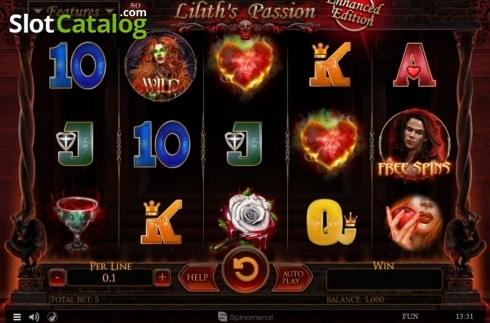 Reel Screen. Lilith's Passion Enhanced Edition slot