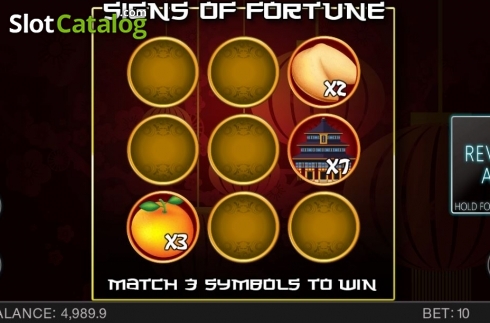Game Screen 2. Signs of Fortune slot