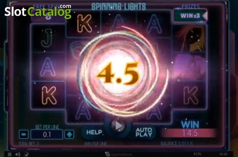 Game Screen 4. Spinning Lights slot