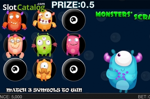 Game workflow. Monsters Scratch (Spinomenal) slot