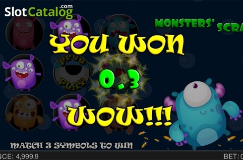 Win screen 2. Monsters Scratch (Spinomenal) slot