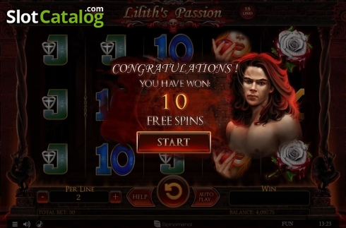 Ecran4. Lilith's Passion 15 lines slot