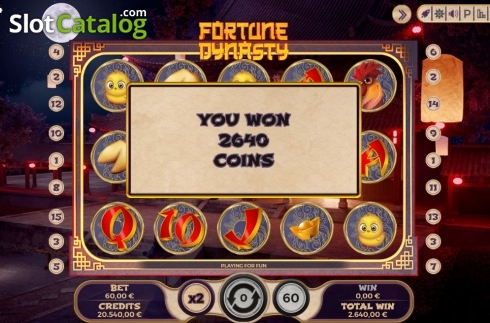 Total Win. Fortune Dynasty slot