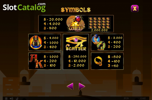 Bildschirm7. Ra's Treasures slot