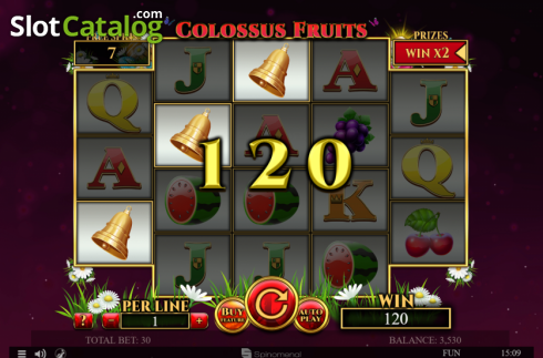 Win Screen. Colossus Fruits Easter Edition slot