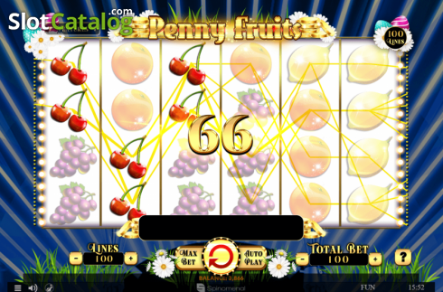 画面4. Penny Fruits Easter Edition カジノスロット