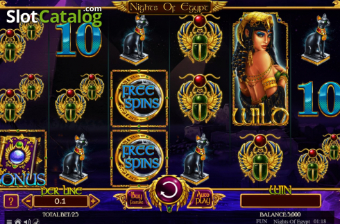 Reel Screen. Nights of Egypt Expanded Edition slot