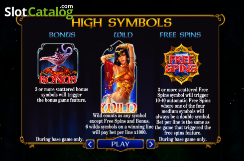 Feature screen 1. Nights of Magic Expanded Edition slot
