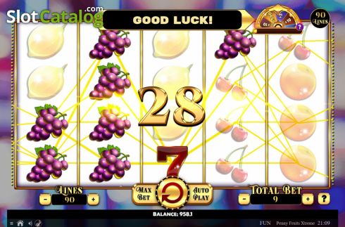 Win Screen 3. Penny Fruits Extreme Spin O Wheel slot