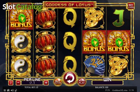 Win screen 3. Goddess Of Lotus slot