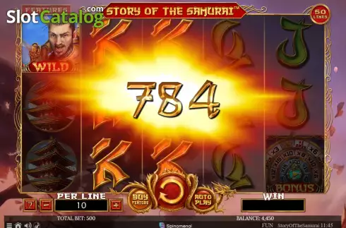 Win Screen 2. Story Of The Samurai slot
