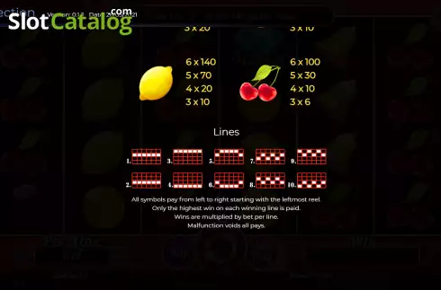 Schermo7. Fruits Collection 10 Lines slot