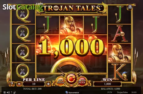 Win screen 2. Trojan Tales slot