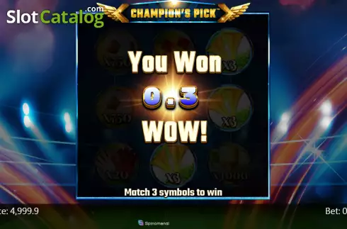Win screen. Champions Pick slot