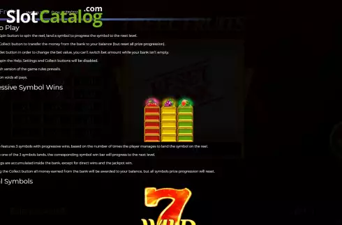 Paytable. 1 Reel Fruits slot