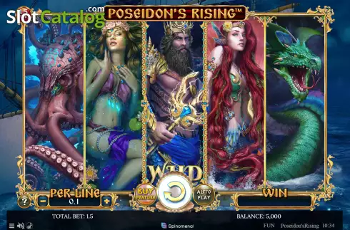 Reel screen. Poseidons Rising 15 Lines slot