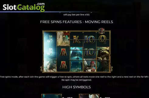 FS features - moving reels screen. Age of Pirates 15 Lines slot
