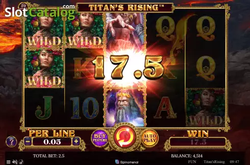Win screen. Titans Rising slot
