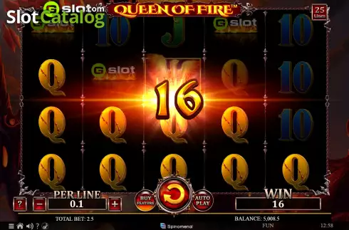 Ekran3. Gslot Queen of Fire yuvası