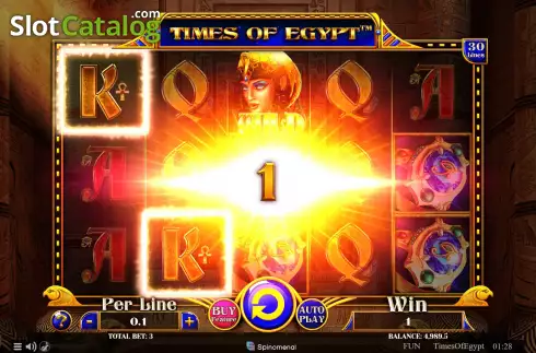 Win Screen. Times Of Egypt slot