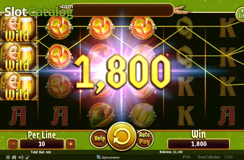 Win screen. Beer Collection 40 Lines slot