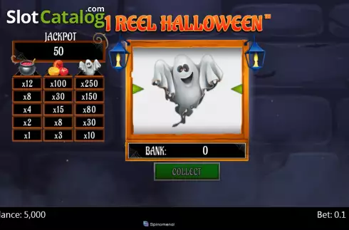 Reel screen. 1 Reel Halloween slot