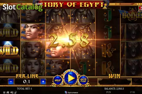 Win screen 2. Story of Egypt 10 Lines slot