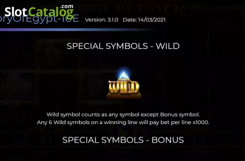 Special symbol Wild screen. Story of Egypt 10 Lines slot