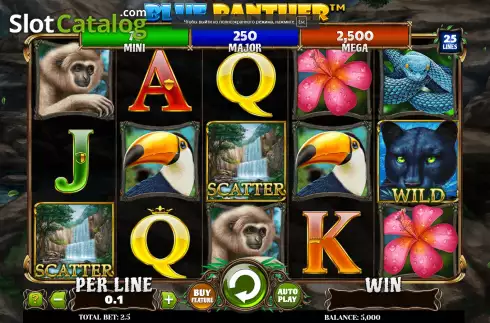 Game Screen. Blue Panther slot