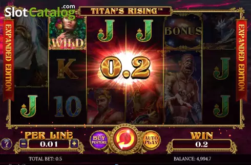 Win screen. Titan's Rising Expanded Edition slot