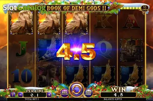 Win Screen 2. Book of Demi Gods 2 Christmas Edition slot
