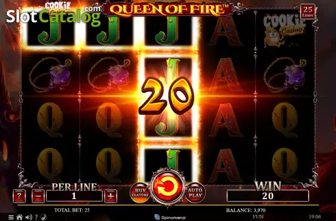 Skärmdump4. Cookie Casino Queen of Fire slot
