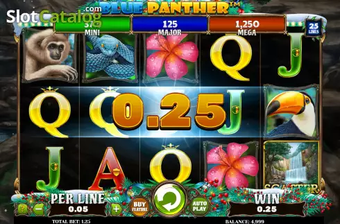 Win Screen. Blue Panther Christmas Edition slot