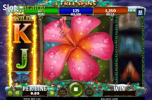 Free Spins Screen. Blue Panther Christmas Edition slot