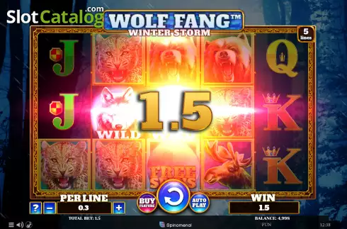 Win screen. Wolf Fang Winter Storm slot