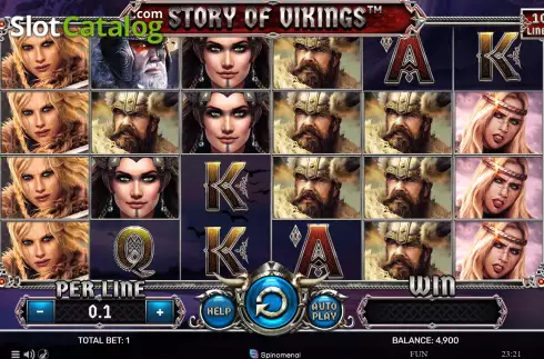 Game Screen. Story Of Vikings 10 Lines slot