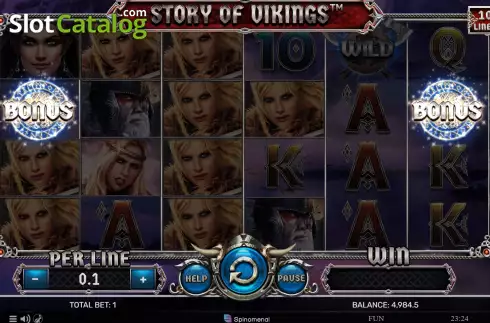 Free Spins Win Screen. Story Of Vikings 10 Lines slot