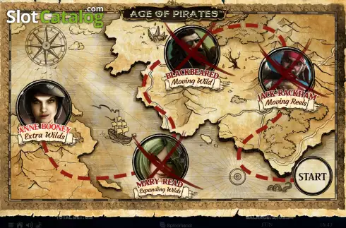 Features Map Screen. Age Of Pirates Expanded Edition slot