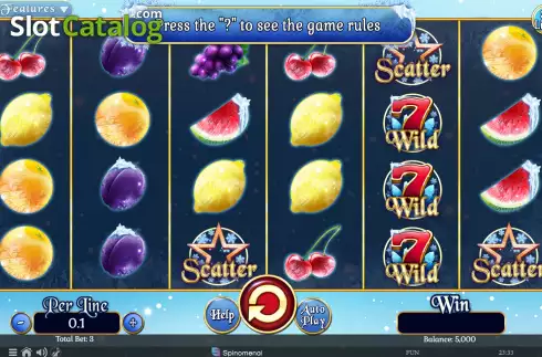 Game Screen. Fruits On Ice Collection 30 Lines slot