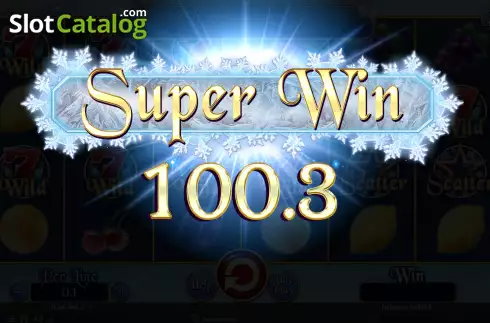 Super Win Screen. Fruits On Ice Collection 30 Lines slot