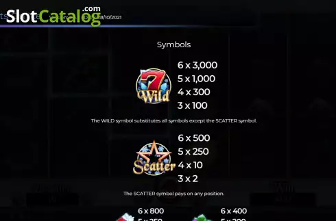Special symbols screen. Fruits On Ice Collection 40 Lines slot