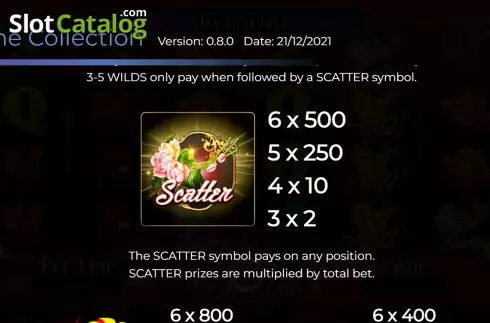 Scatter Feature screen. Valentine Collection 10 Lines slot