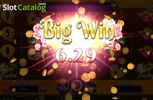 Big Win screen. Valentine Collection 20 Lines slot