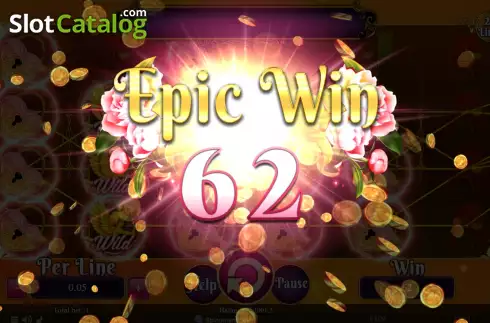 Epic Win screen. Valentine Collection 20 Lines slot