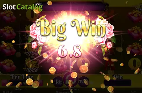 Big Win screen. Valentine Collection 30 Lines slot