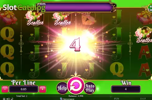 Win screen. Valentine Collection 40 Lines slot